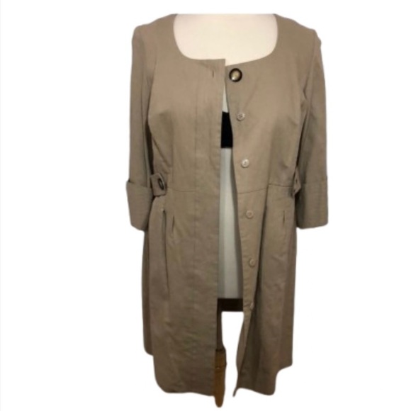 Lane Bryant Linen Trench Dress. NWOT - Picture 2 of 4